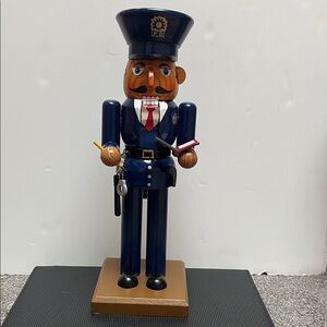 SOLD:   Policeman Nut Cracker Christmas Decoration 14” Tall Limited Edition